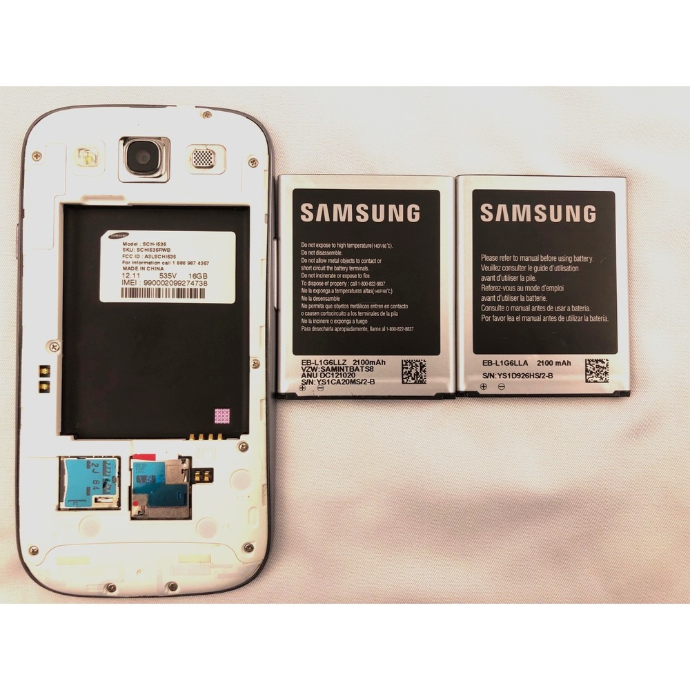 Samsung Galaxy S III Verizon 16GB White – Locked, Cracked, extra battery - Picture 7 of 7
